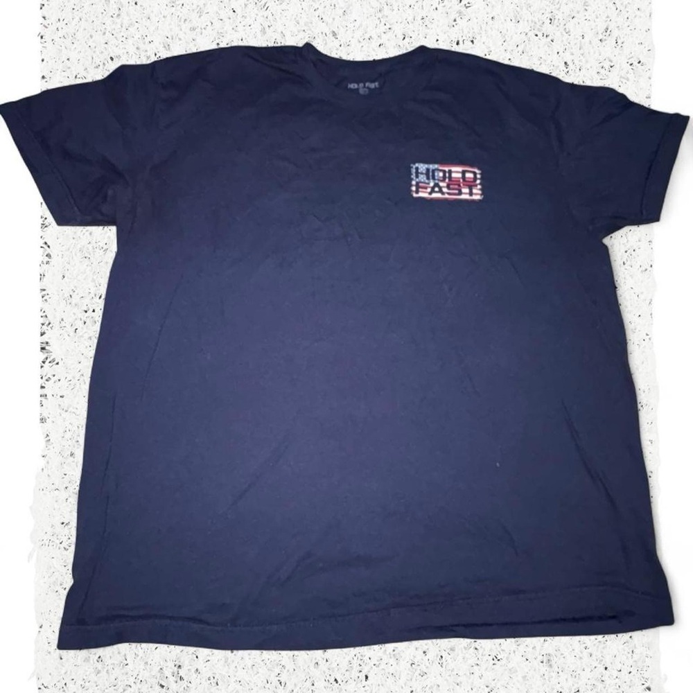 Hold Fast navy blue t-shirt with red and white accents. Size: XXL #skater #usa